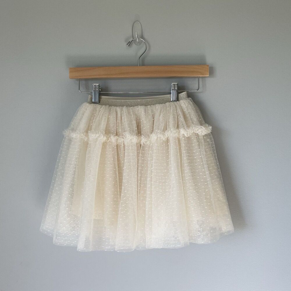 Jamie Kay Whimsical Tulle Skirt Cream Girls Size 6